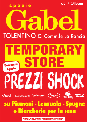 manifesto temporary store Tolentino